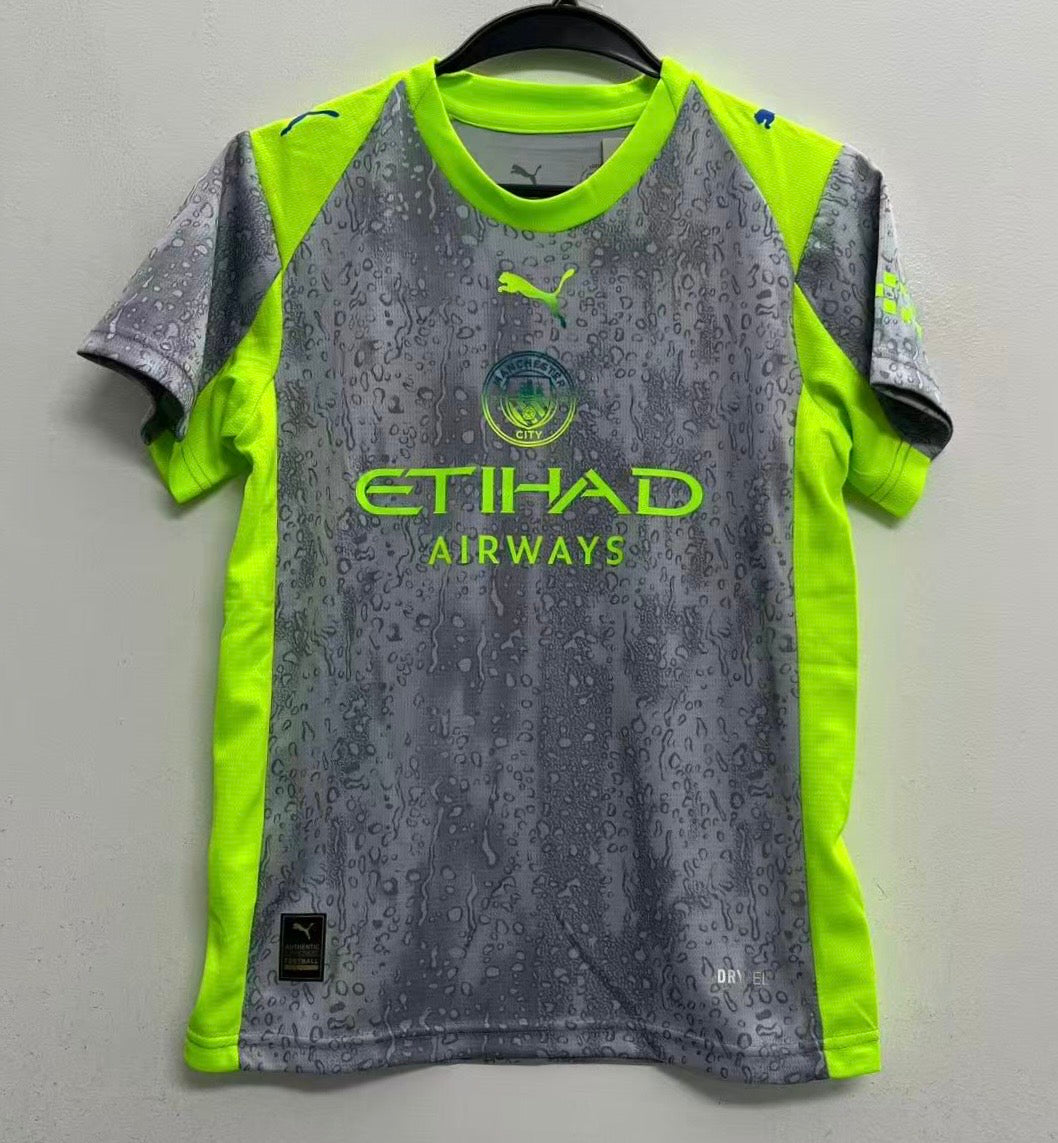 Erling Haaland Manchester City Puma Youth Kids 2025/26 Third Replica Jersey - Green/Neon Green