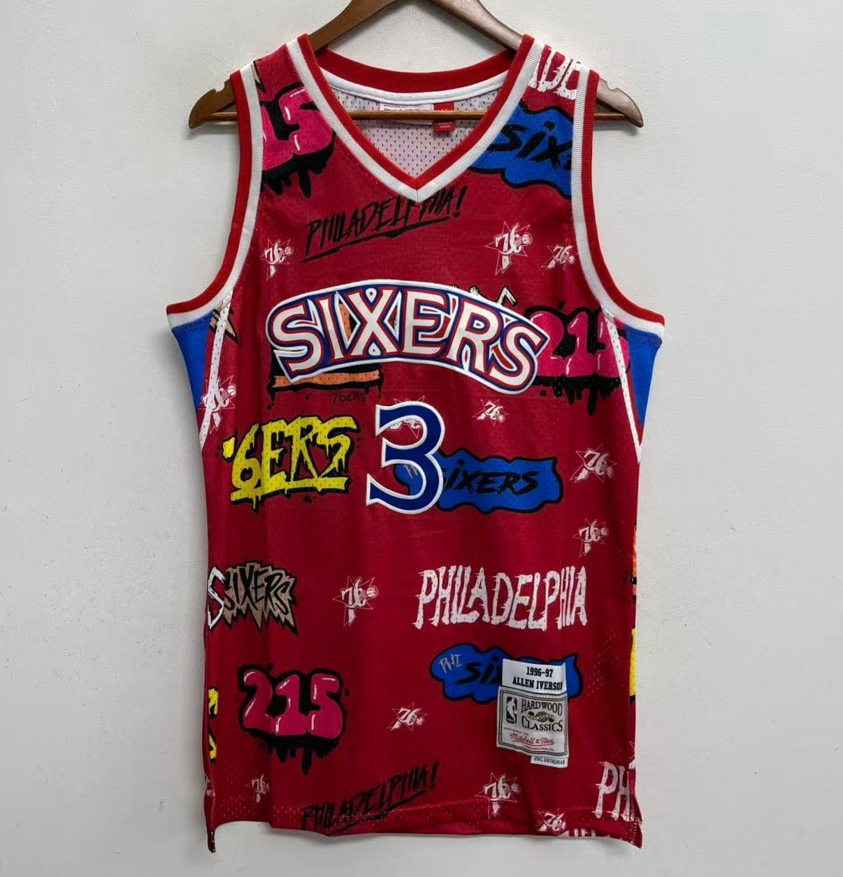 Allen Iverson Philadelphia 76ers Graffiti Jersey made by Mitchell & Ness