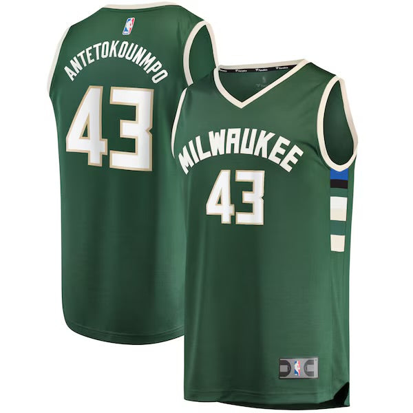 Thanasis Antetokounmpo Milwaukee Bucks Official NBA Jersey Green