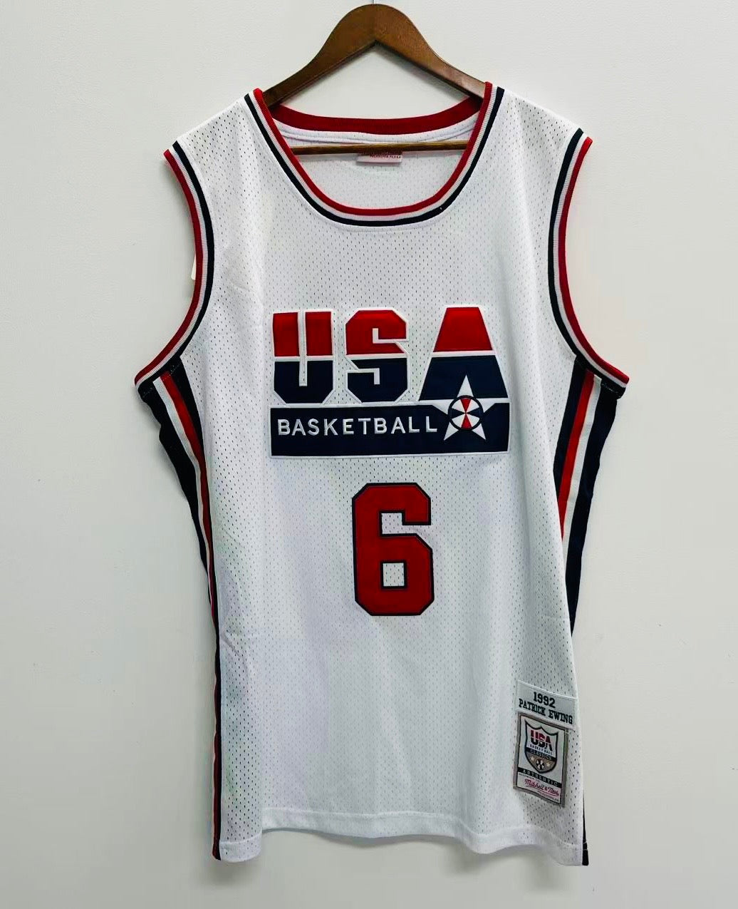 Patrick Ewing USA Olympic Basketball Jersey Mitchell & Ness white
