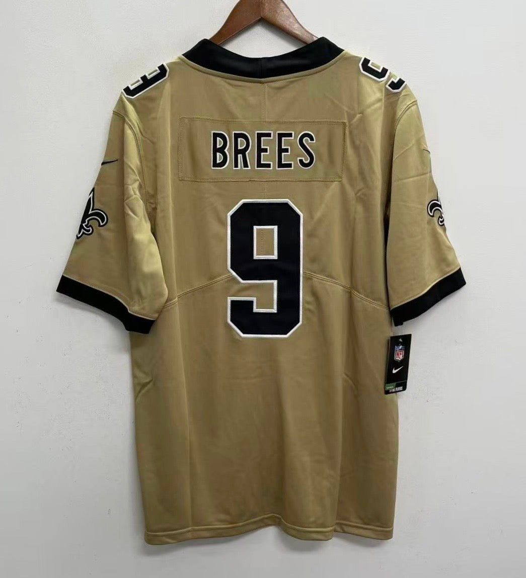 Drew Brees New Orleans Saints Official NFL Nike Jersey gold