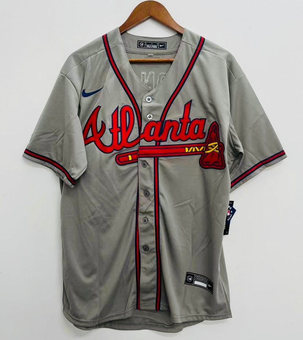 Travis d’Arnaud Atlanta Braves  Official MLB Nike Jersey gray