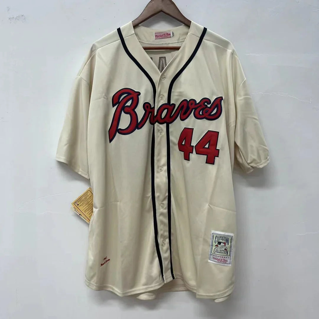 Hank Aaron 1963 YOUTH KIDS Atlanta Braves jersey Mitchell & Ness