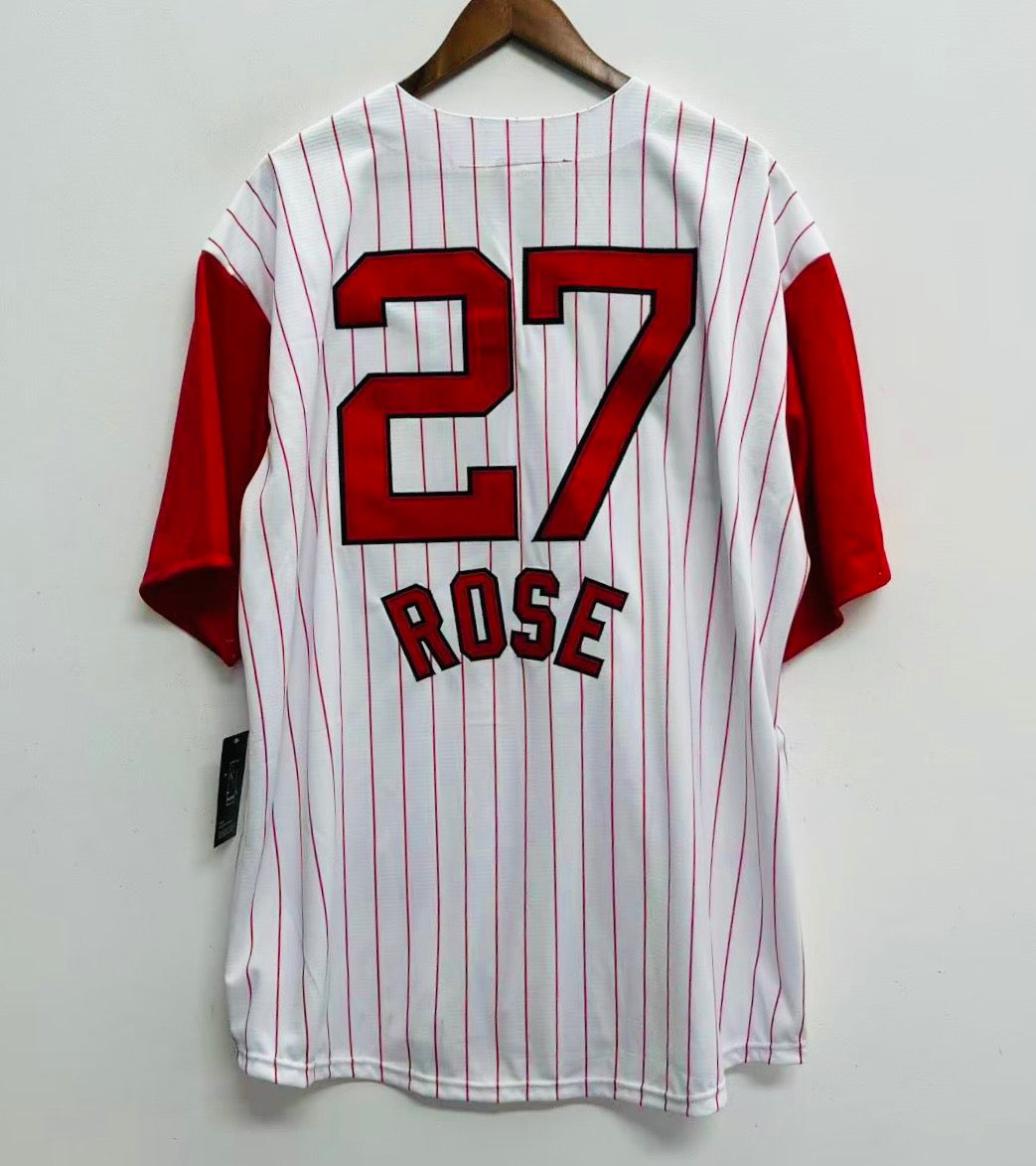 Pete Rose #27 Cincinnati Reds Official MLB Majestic Jersey