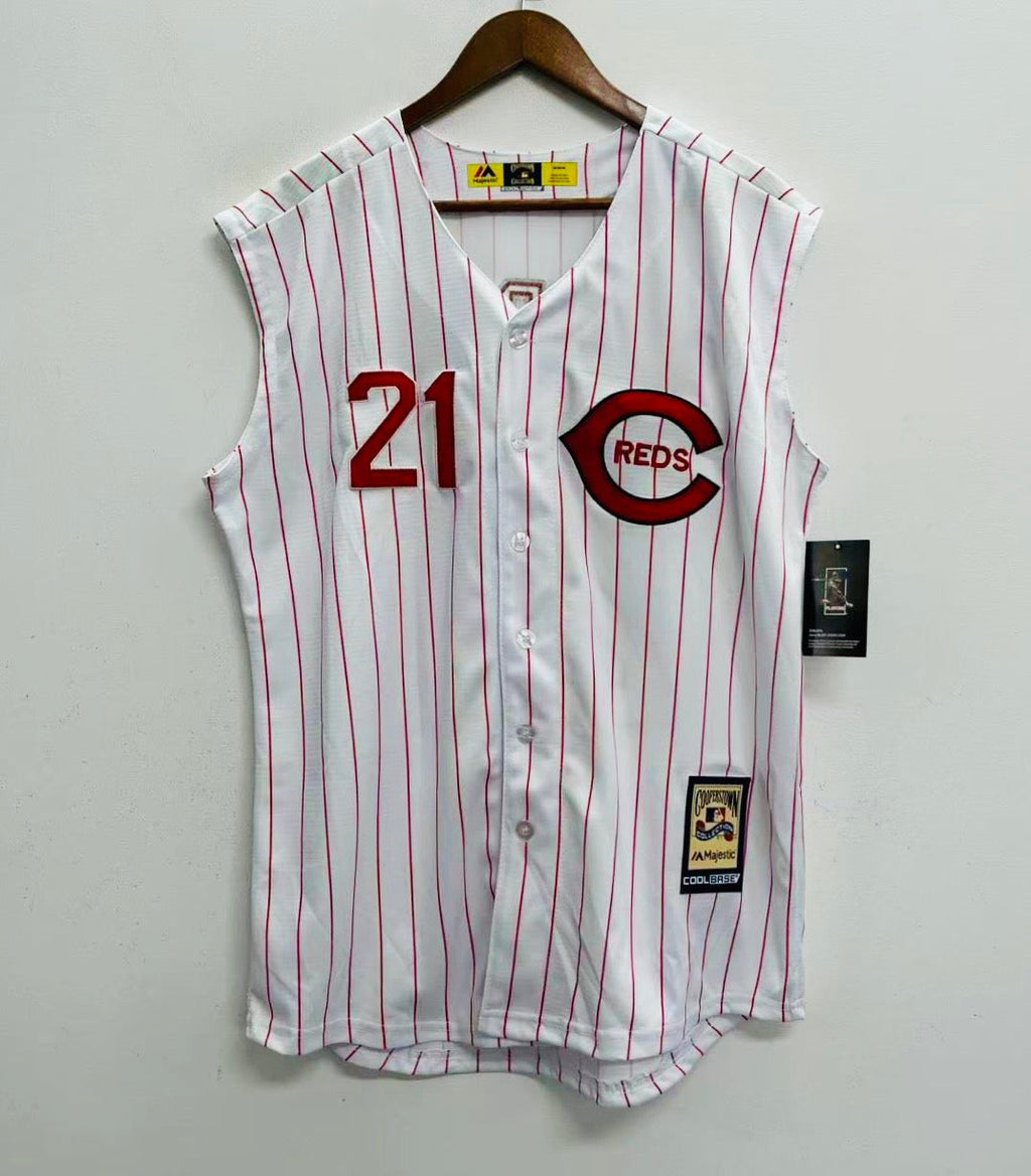 Deion Sanders Cincinnati Reds Sleeveless Jersey Majestic
