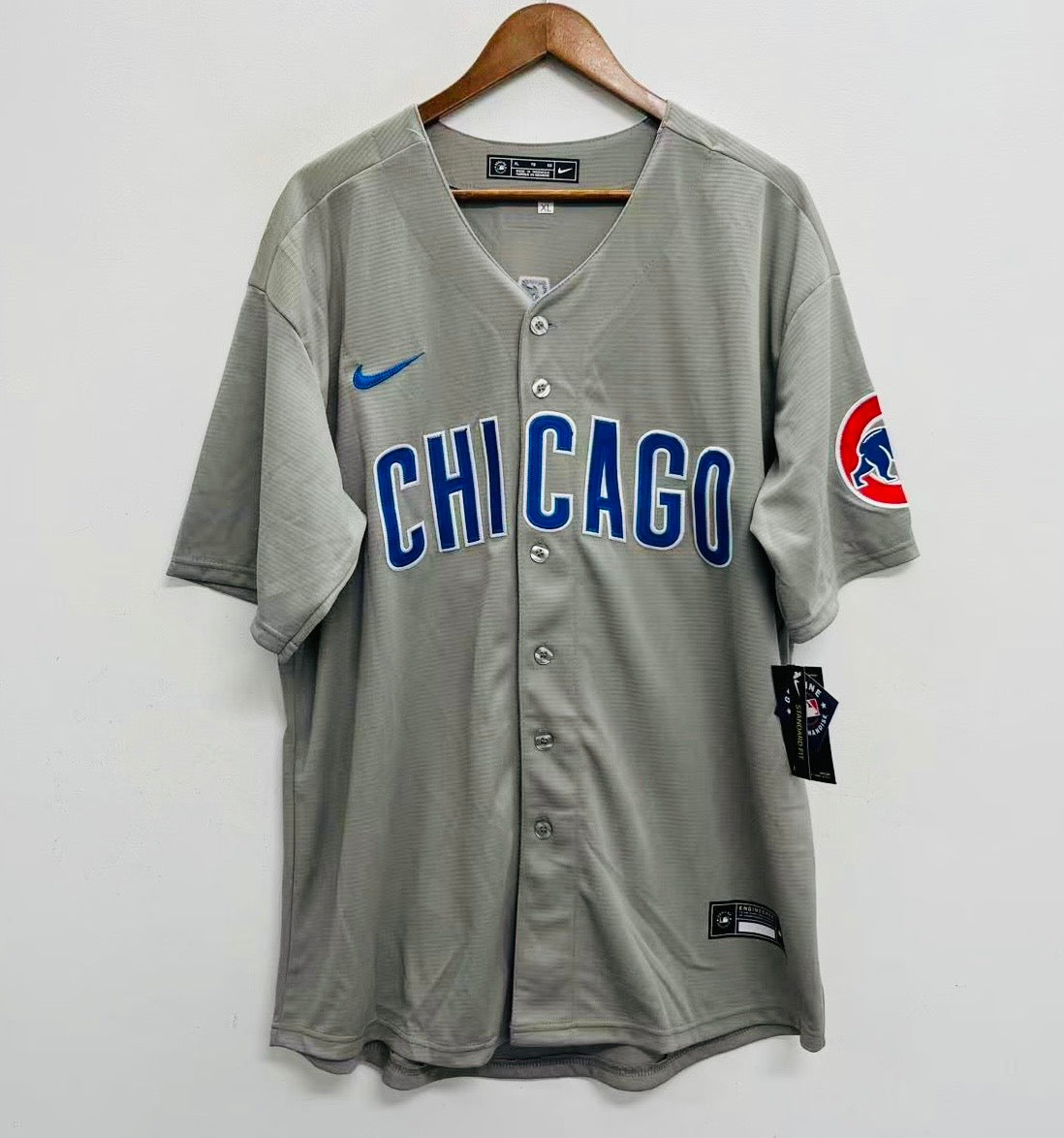 Any Name & Number Chicago Cubs Official MLB Nike Customized Jersey Gray
