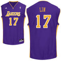Jeremy Lin Los Angeles Lakers Official NBA Adidas Jersey Purple