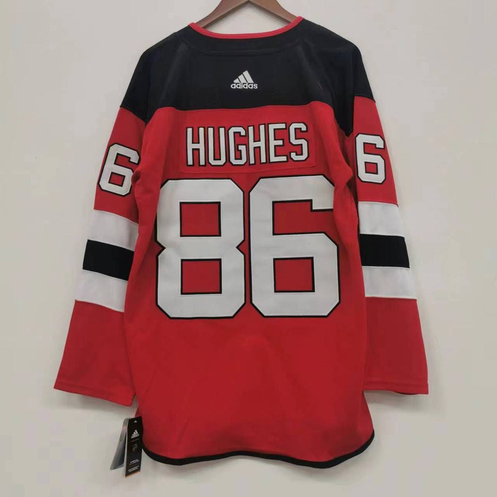 Jack Hughes New Jersey Devils Official NHL Adidas Jersey red