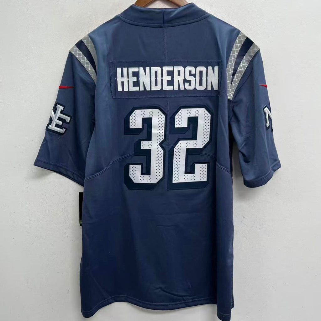 TreVeyon Henderson New England Patriots Official NFL NIKE Rivalries collection Blue Storm Jersey