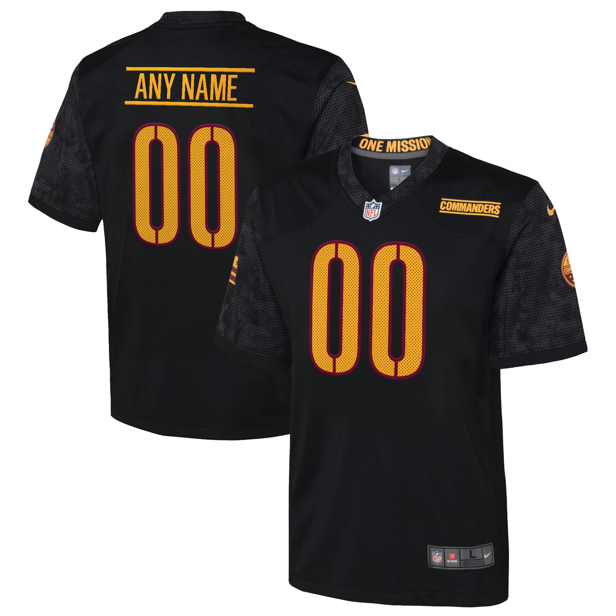 Any name & Number Washington Commanders Official NFL Nike jersey black