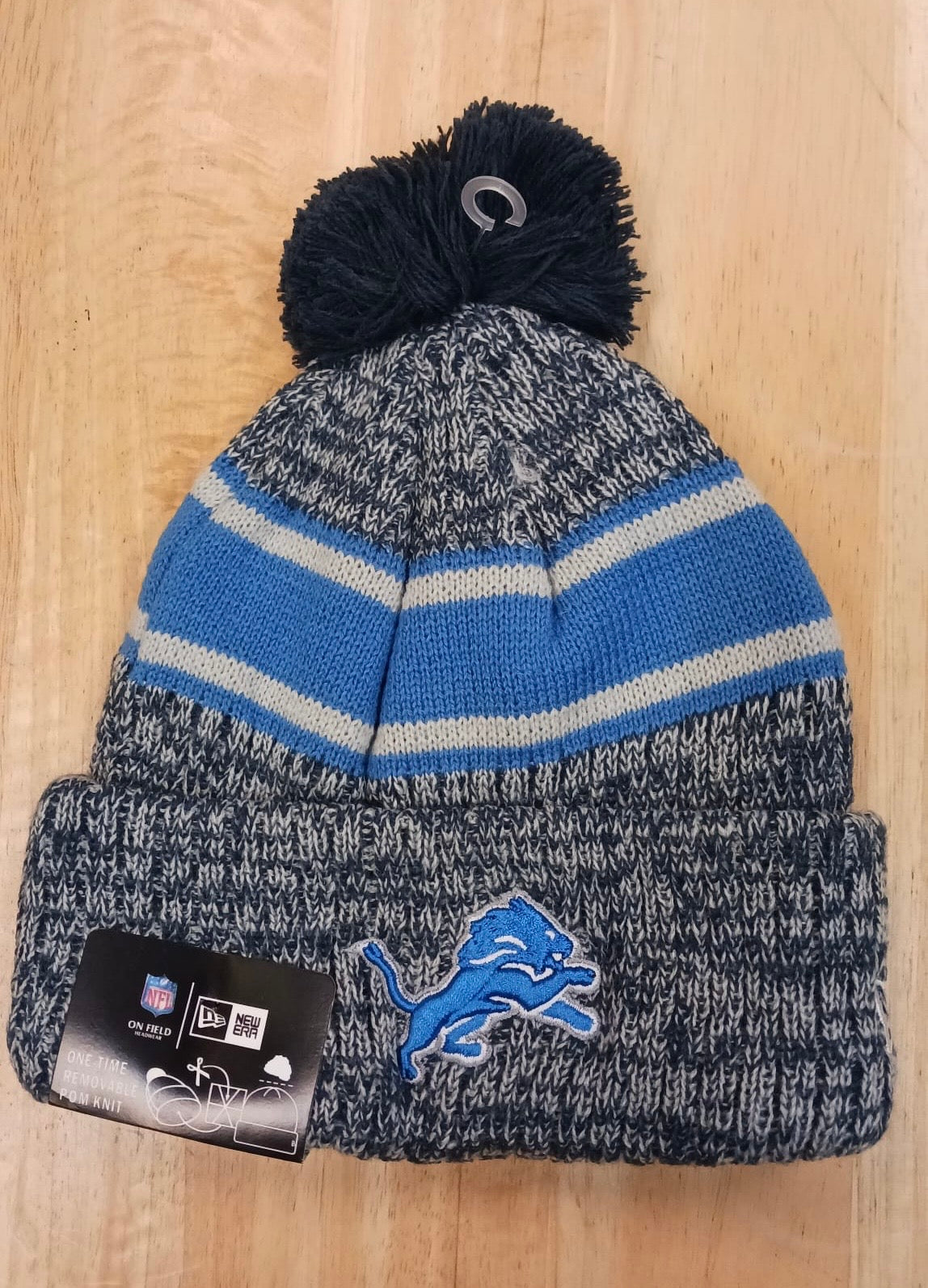 Detroit Lions NFL New Era winter knit Hat with Pom Pom