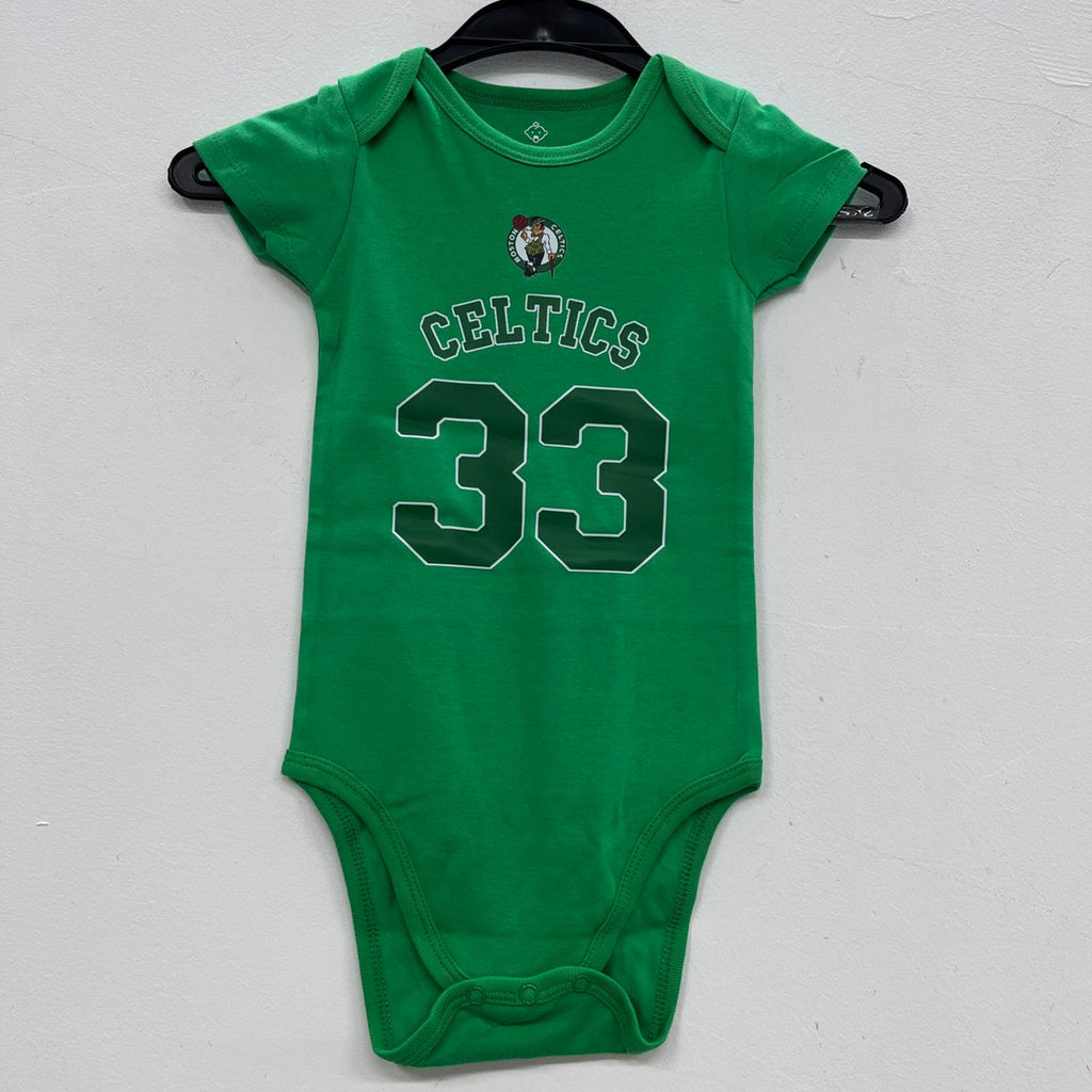 Larry Bird Boston Celtics baby onesie creeper snap suit b/t blue