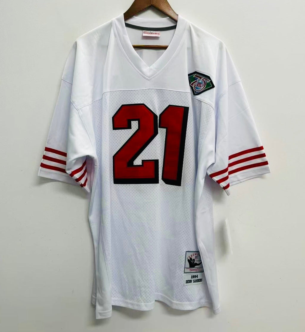 Deion Sanders San Francisco 49ers Jersey 1994 Mitchell & Ness white