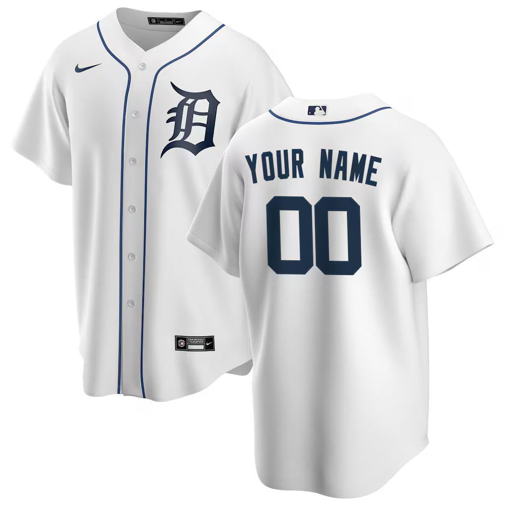 Any Name & Number Customized Detroit Tigers Official MLB Nike jersey white