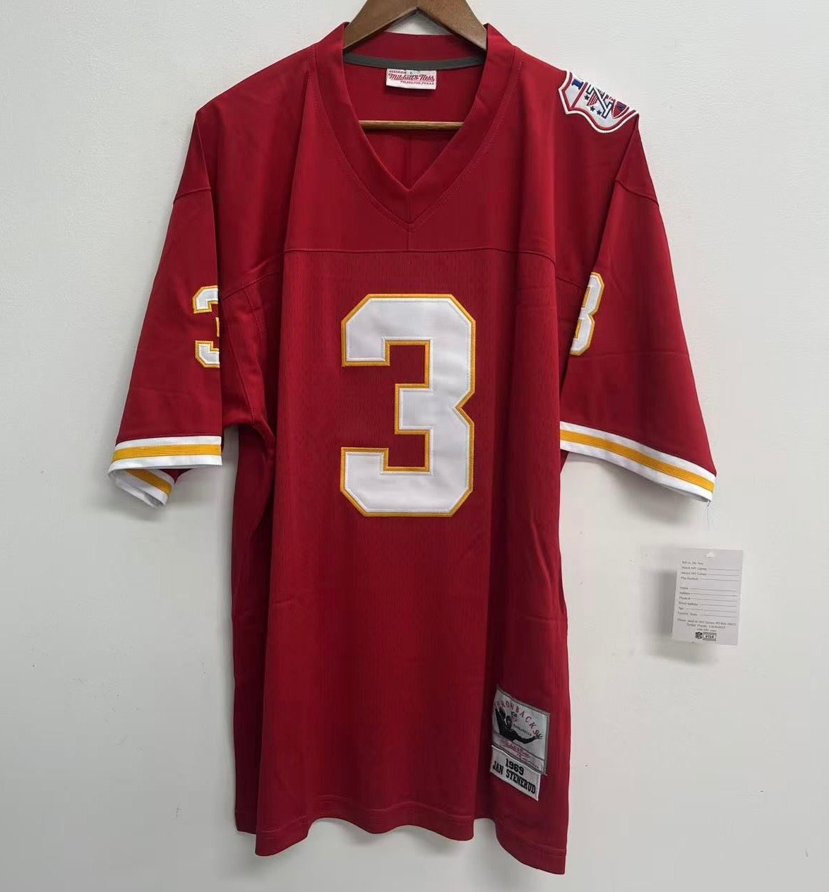 Jan Stenerud 1969 Kansas City Chiefs NFL Mitchell & Ness Jersey red