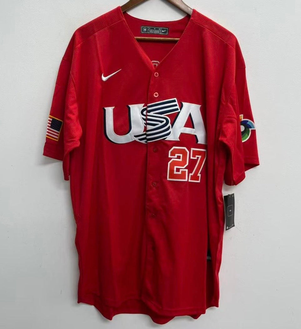 Mike Trout Team USA Baseball jersey Nike Red
