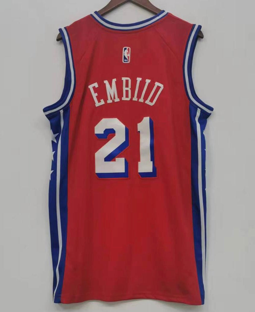 Joel Embiid Philadelphia 76ers Official NBA Jersey Nike RED