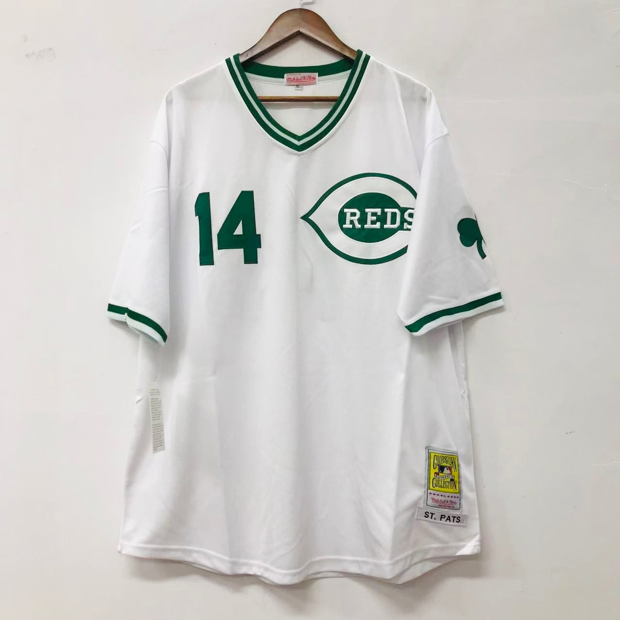 Pete Rose Cincinnati Reds Jersey Mitchell & Ness St. Paddy’s Patrick’s Day