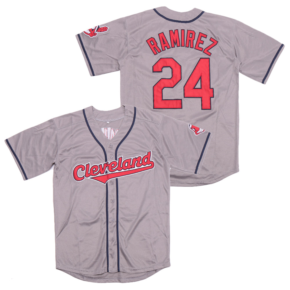 Manny Ramirez Cleveland Indians Official MLB Majestic Jersey gray