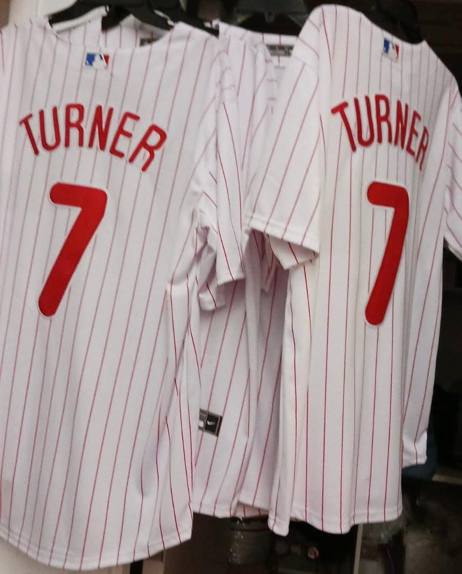 Trea Turner Philadelphia Phillies Official MLB Nike Jersey white pinstripes