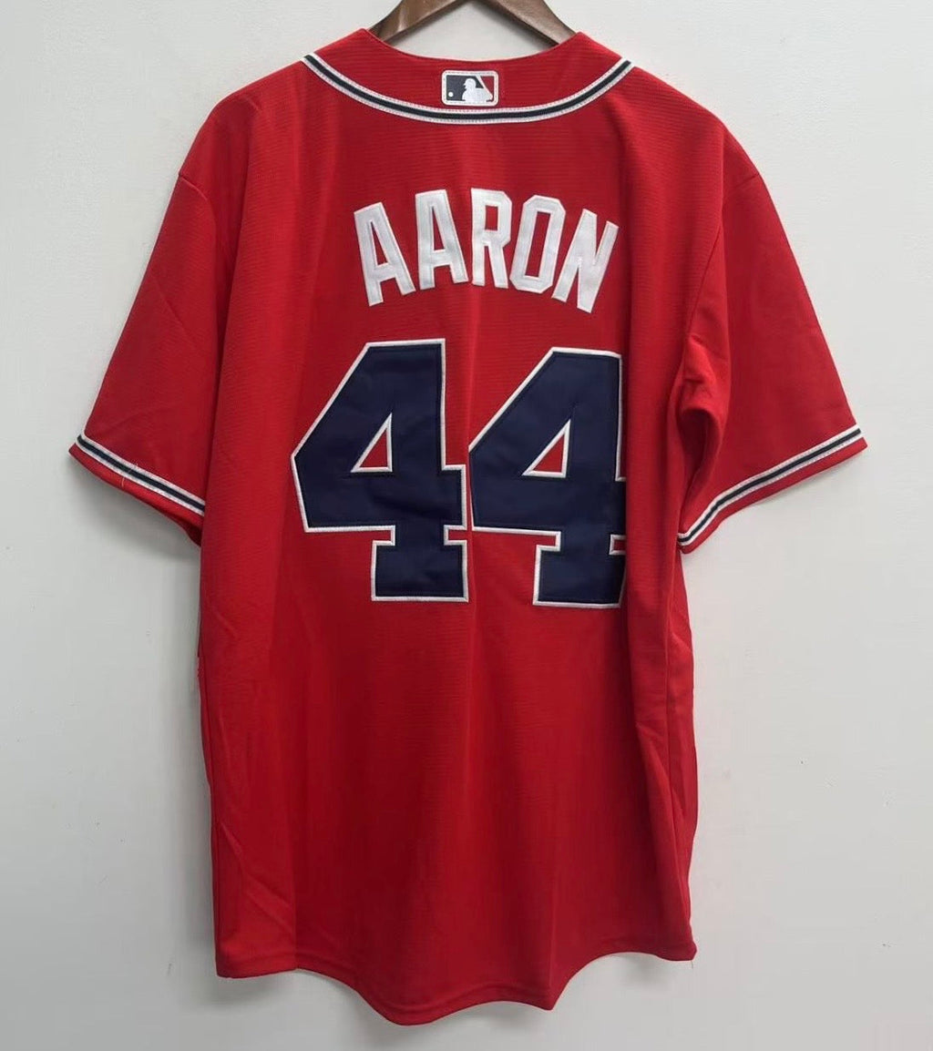 Hank Aaron Atlanta Milwaukee Atlanta Braves Jersey 1974 Mitchell & Ness Red