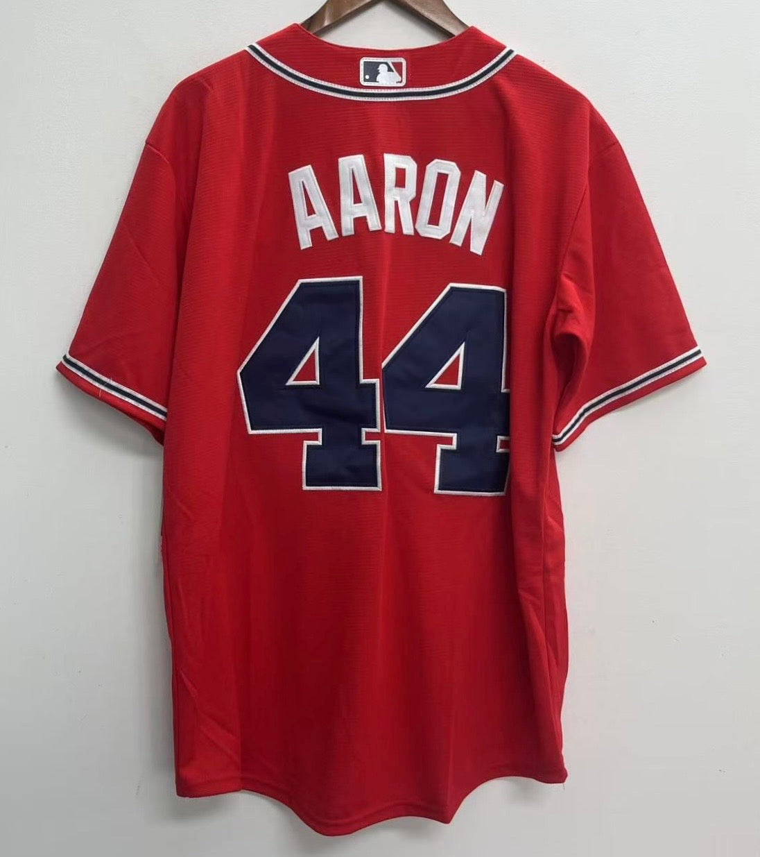Hank Aaron Atlanta Milwaukee Atlanta Braves Jersey 1974 Mitchell & Ness Red