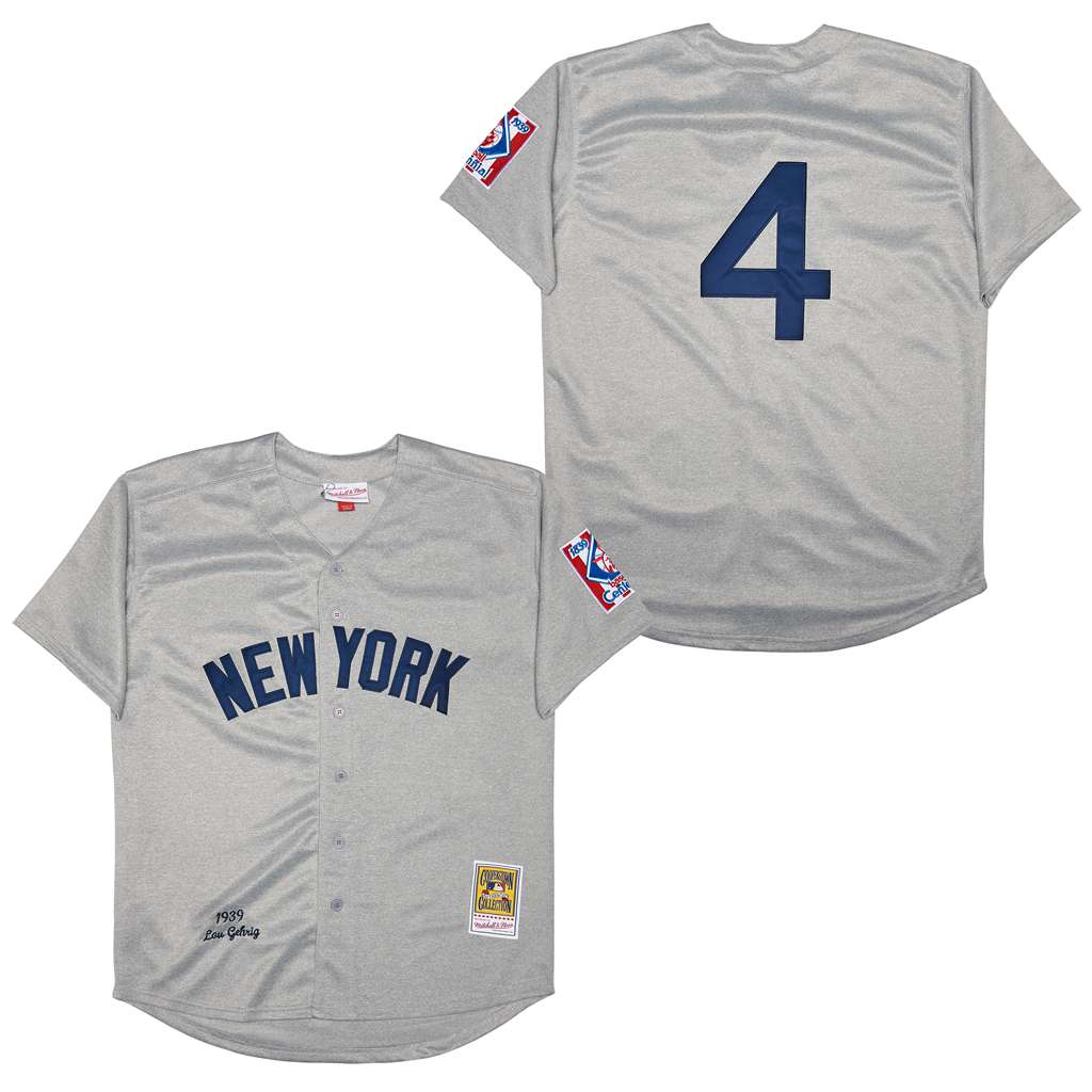 Lou Gehrig 1939 New York Yankees Jersey Mitchell & Ness gray