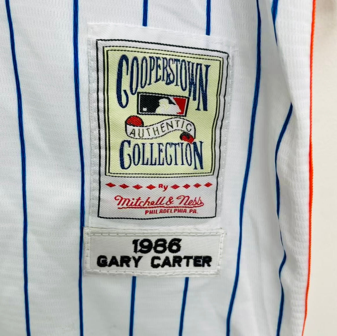 Gary Carter 1986 New York Mets Jersey Mitchell & Ness pinstripes