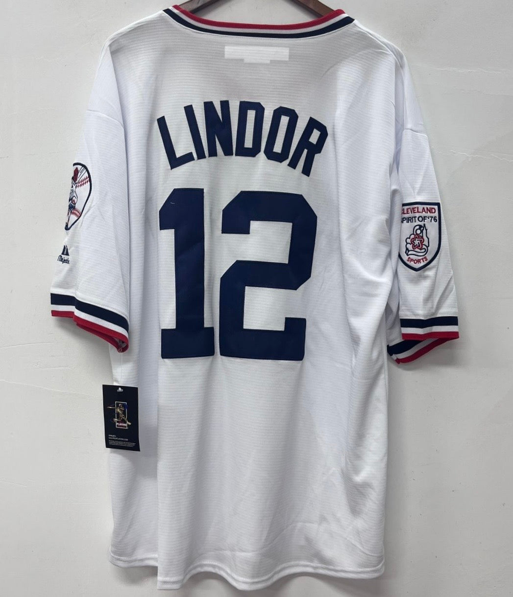 Francisco Lindor Cleveland Indians Official MLB Jersey Majestic