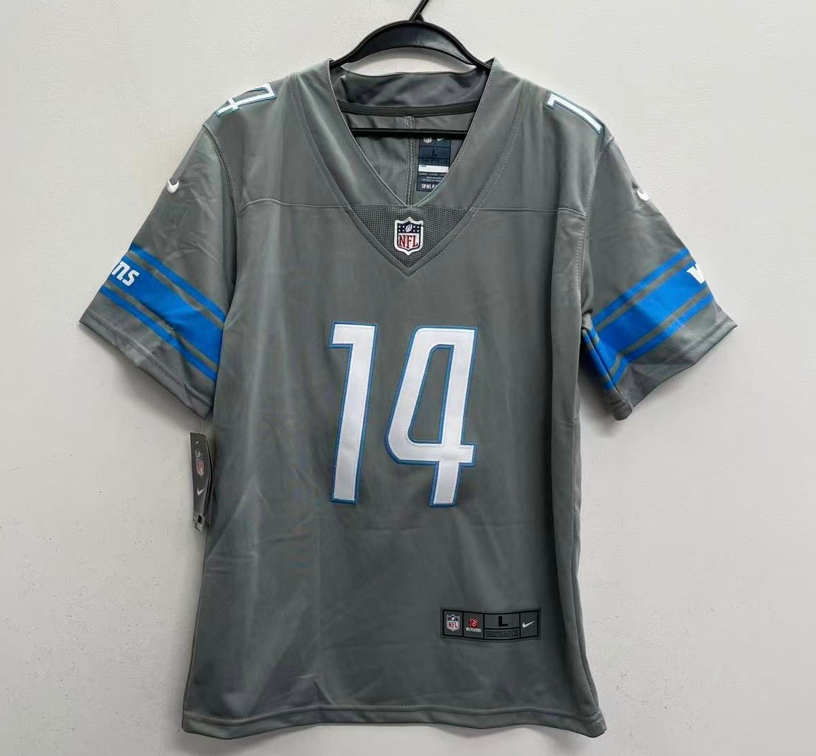 Amon-Ra ST Brown YOUTH KIDS Detroit Lions Official NFL Nike Jersey gray