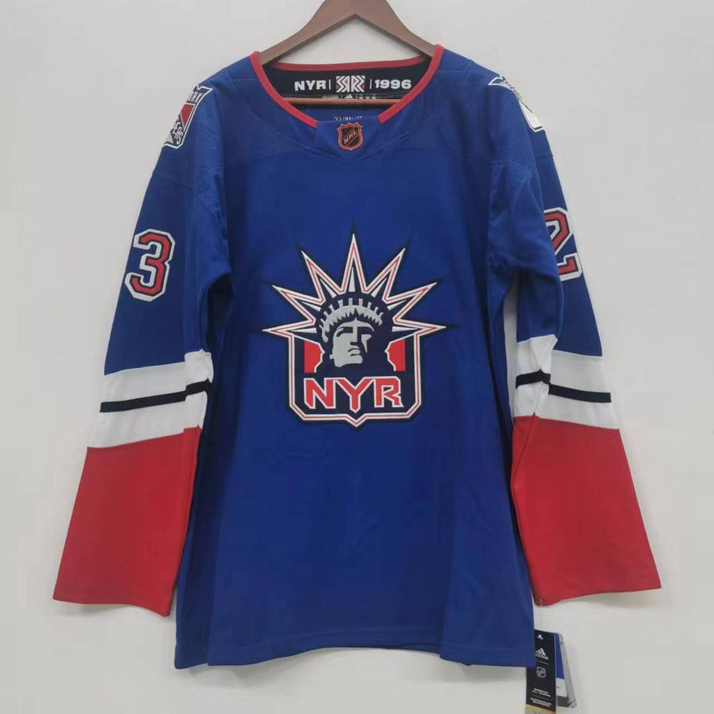 Adam Fox New York Rangers Official NHL Adidas Jersey Statue of Liberty logo