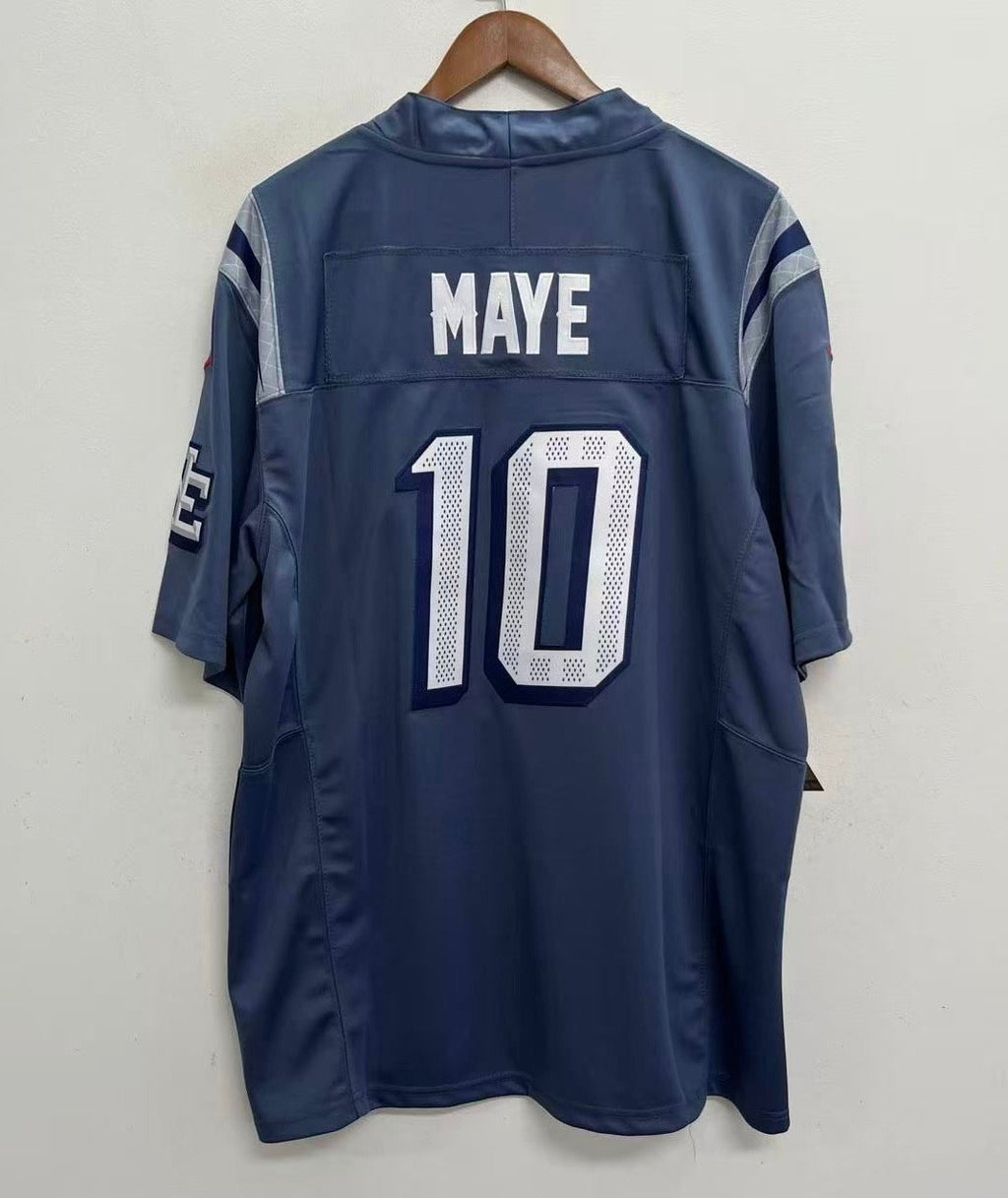 Drake Maye New England Patriots NFL Official NIKE Rivalries Collection Storm Blue Jersey