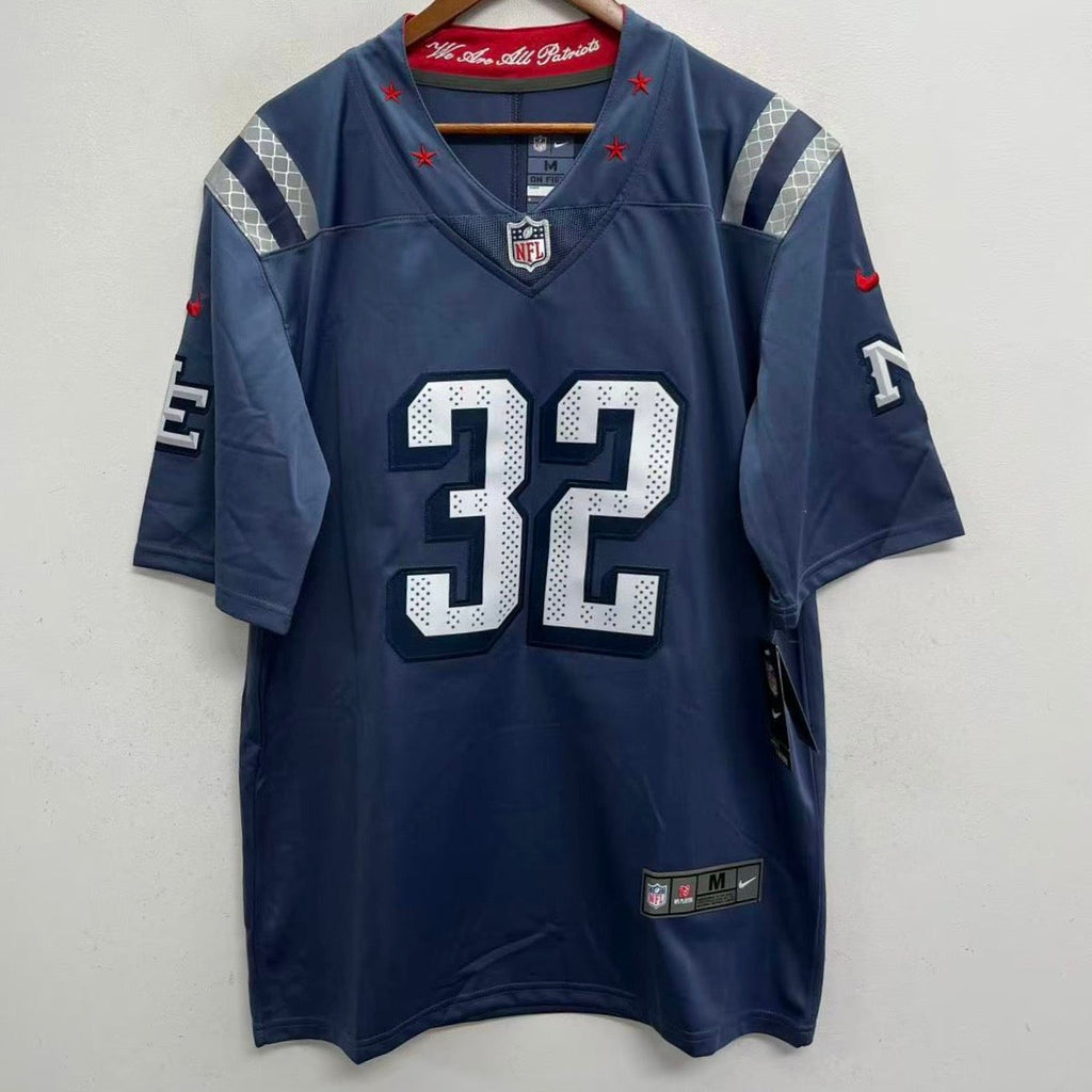 TreVeyon Henderson New England Patriots Official NFL NIKE Rivalries collection Blue Storm Jersey
