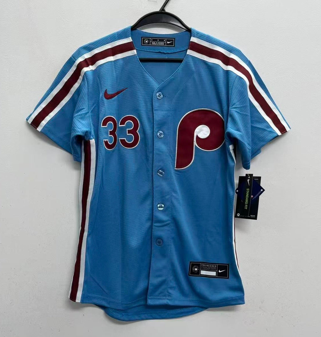 Edmundo Sosa YOUTH Philadelphia Phillies Official MLB Nike Jersey blue retro