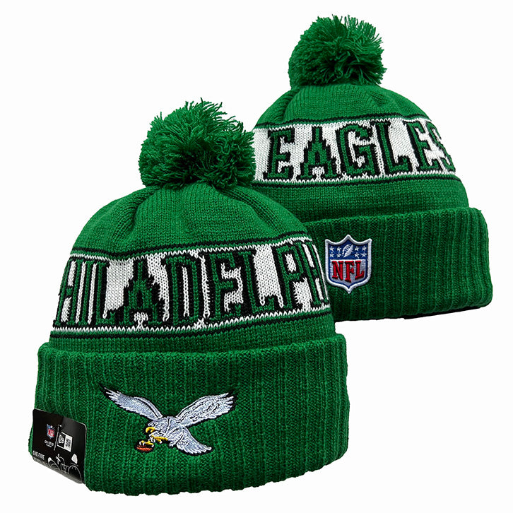 Philadelphia Eagles retro logo NFL New Era winter knit Hat with Pom Pom