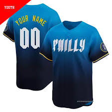 Any Name and Number customized YOUTH KIDS Philadelphia Phillies Official MLB Nike City Connect Limited  jersey