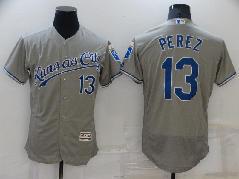 Salvador Pérez Kansas City Royals Official MLB Jersey Majestic gray