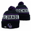 Colorado Rockies MLB New Era winter Hat with Pom Pom