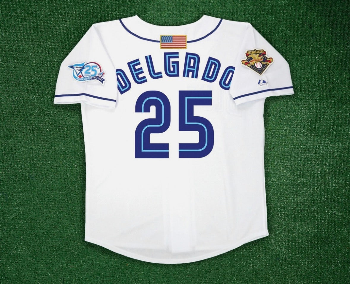 Carlos Delgado YOUTH KIDS Toronto Blue Jays Official MLB  Jersey Majestic white
