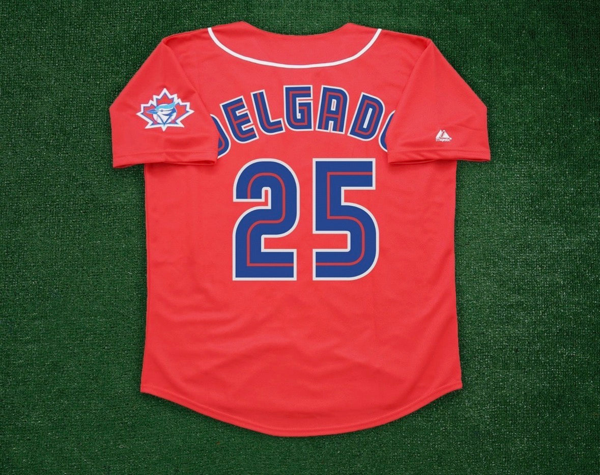 Carlos Delgado YOUTH KIDS Toronto Blue Jays Official MLB  Jersey Majestic red