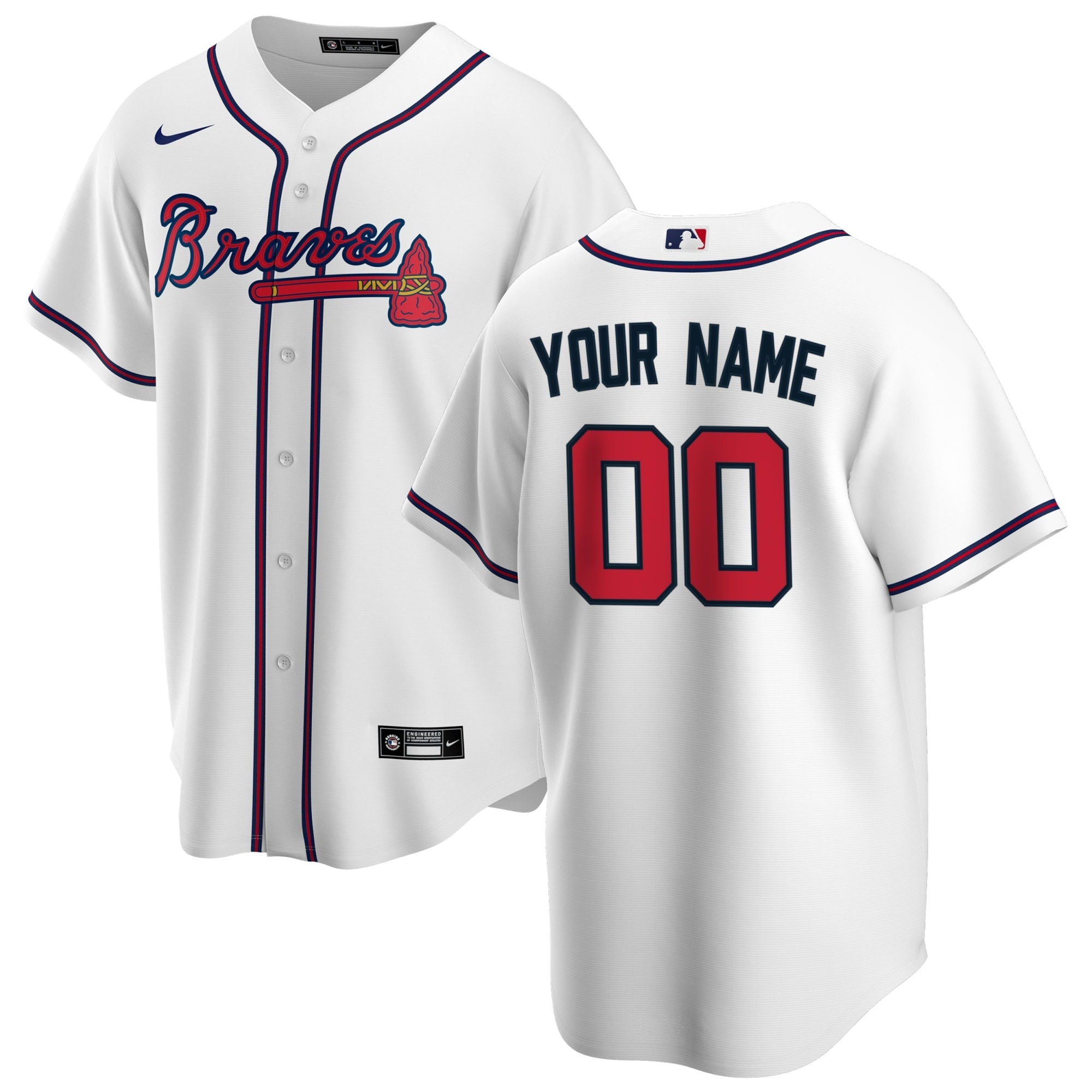 Any name & Number Custom Atlanta Braves Official MLB Nike Jersey