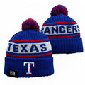 Texas Rangers MLB New Era winter knit Hat with Pom Pom