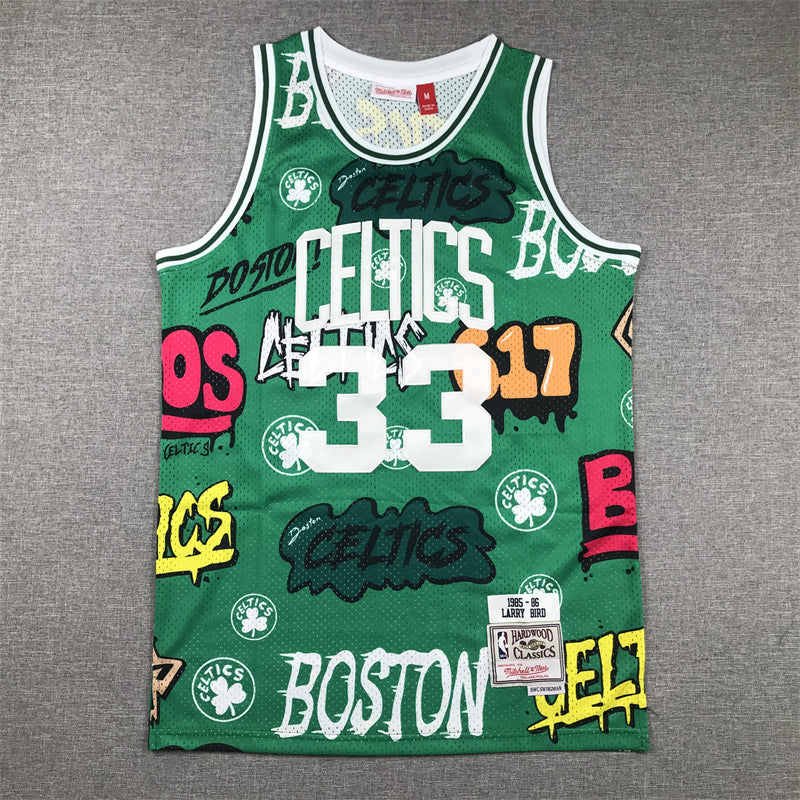 Larry Bird Boston Celtics Graffiti Jersey made by Mitchell & Ness