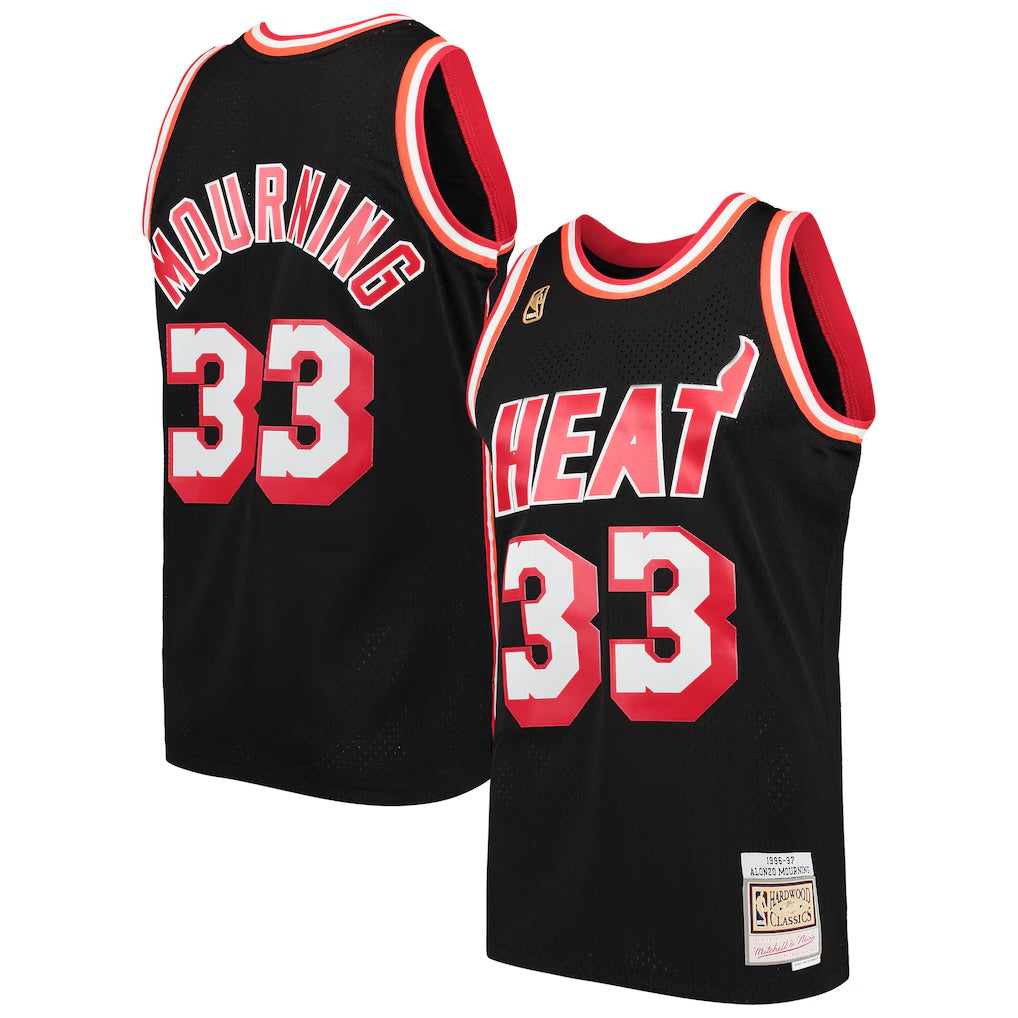 Alonso Mourning YOUTH KIDS Miami Heat Jersey Mitchell & Ness black