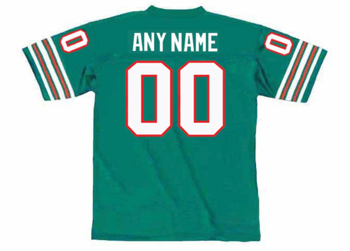 Any name & Number 1970’s Miami Dolphins NFL Mitchell & Ness jersey