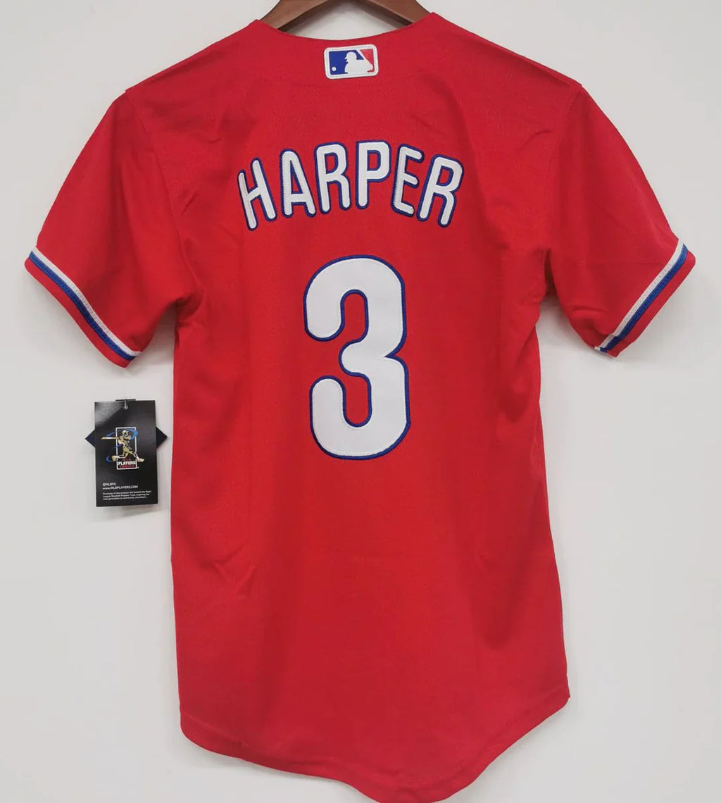 Any Name and Number customized YOUTH KIDS Philadelphia Phillies Official MLB Nike jersey Red