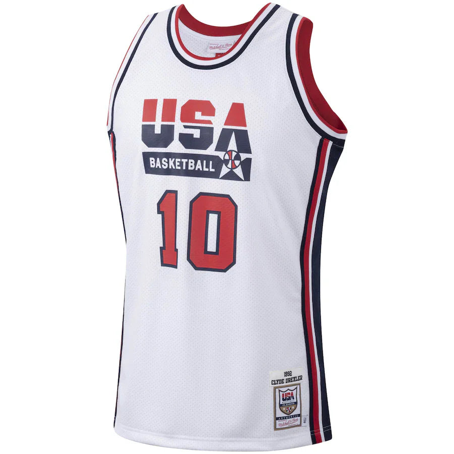 Clyde Drexler USA Olympic Basketball Jersey Mitchell & Ness white