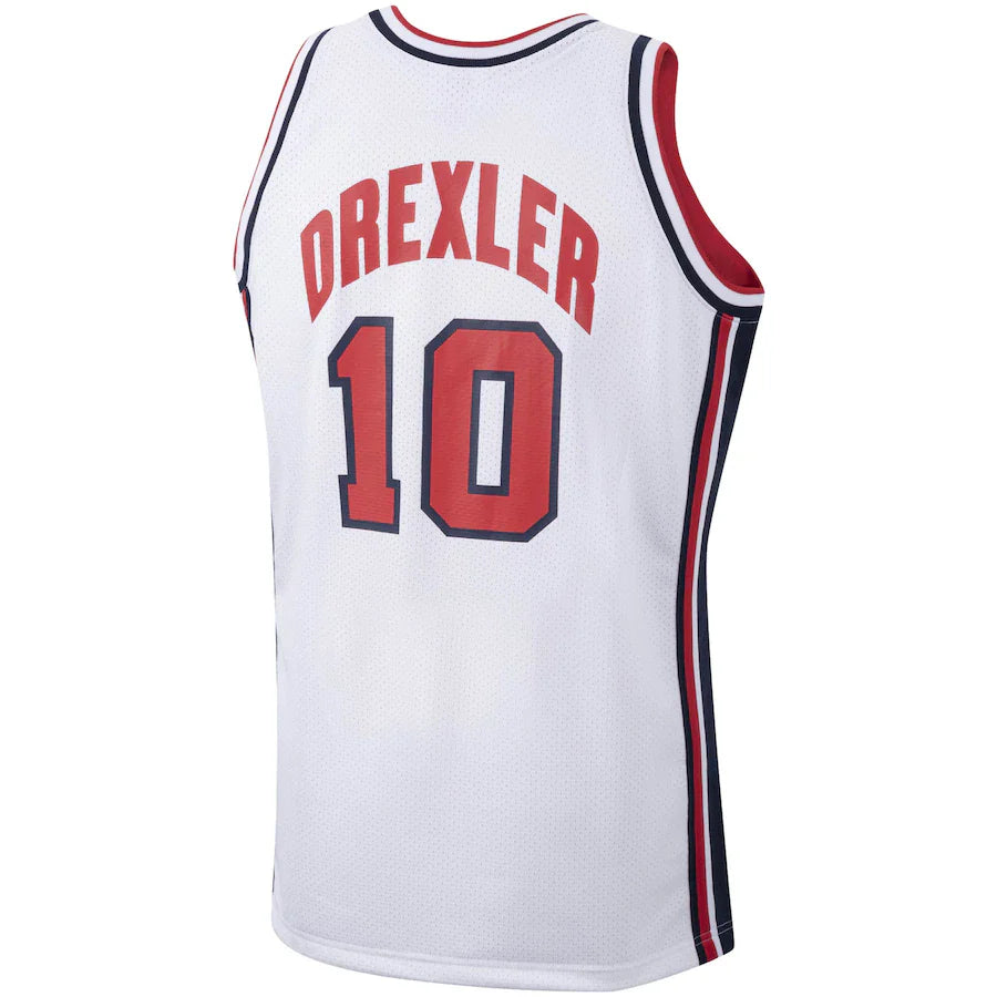 Clyde Drexler USA Olympic Basketball Jersey Mitchell & Ness white
