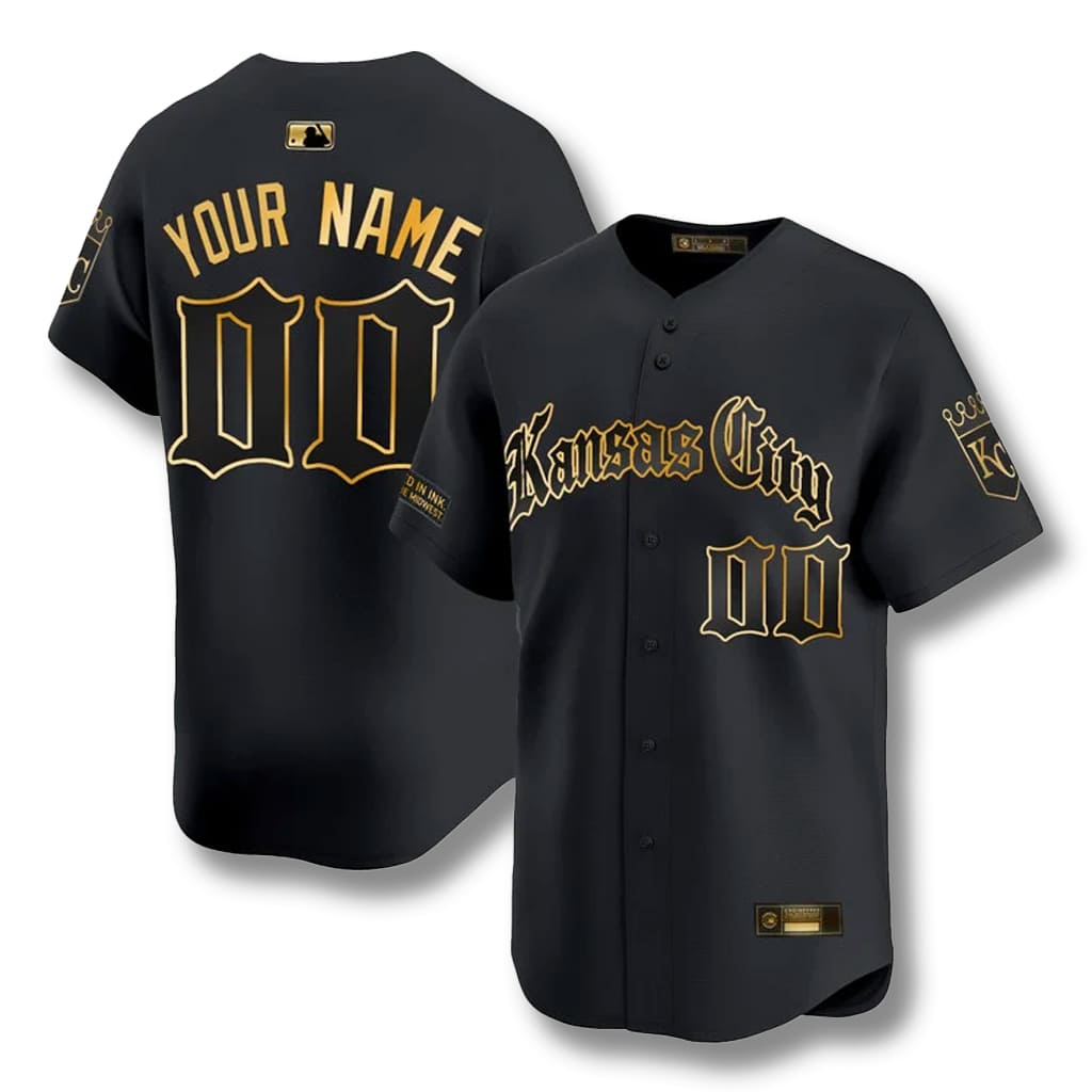Kansas City Royals Any Name and Number customized YOUTH KIDS Official MLB Nike jersey black