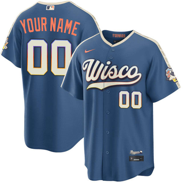 Milwaukee Brewers Any Name and Number customized YOUTH KIDS Official MLB Nike City Connect Limited jersey